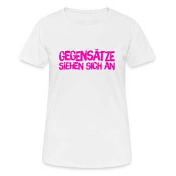 ich stehe auf Gegensätze - Frauen T-Shirt atmungsaktiv - Weiß - Vorne - AI Model Female 172 dark (172cm)