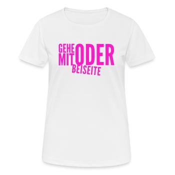 kommst du mit oder nicht? - Frauen T-Shirt atmungsaktiv - Weiß - Vorne - AI Model Female 172 dark (172cm)