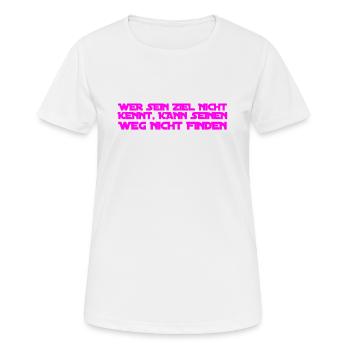 das Ziel kennen - Frauen T-Shirt atmungsaktiv - Weiß - Vorne - AI Model Female 172 dark (172cm)