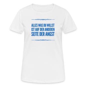 stell dich deiner Angst - Frauen T-Shirt atmungsaktiv - Weiß - Vorne - AI Model Female 172 dark (172cm)