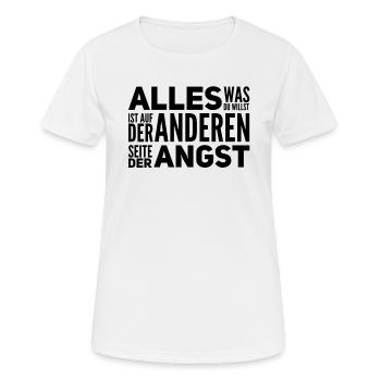 geh durch die Angst - Frauen T-Shirt atmungsaktiv - Weiß - Vorne - AI Model Female 172 dark (172cm)