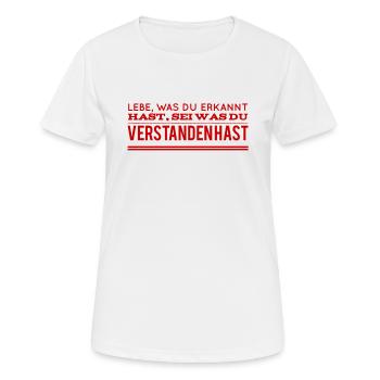 hast du es verstanden? - Frauen T-Shirt atmungsaktiv - Weiß - Vorne - AI Model Female 172 dark (172cm)