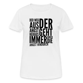 deine Angst kann Heilung bringen - Frauen T-Shirt atmungsaktiv - Weiß - Vorne - AI Model Female 172 dark (172cm)