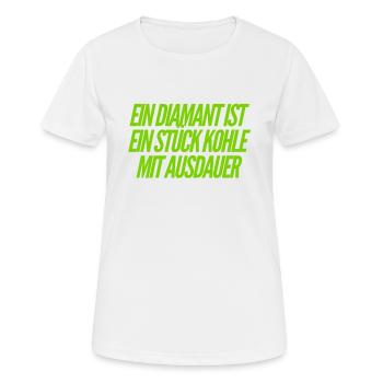 Kohle mit Ausdauer - Frauen T-Shirt atmungsaktiv - Weiß - Vorne - AI Model Female 172 dark (172cm)