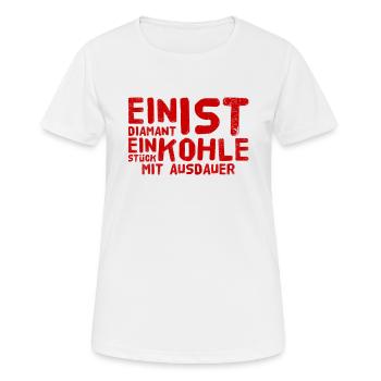 ausdauernde Kohle - Frauen T-Shirt atmungsaktiv - Weiß - Vorne - AI Model Female 172 dark (172cm)