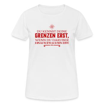Grenzen überwinden - Frauen T-Shirt atmungsaktiv - Weiß - Vorne - AI Model Female 172 dark (172cm)