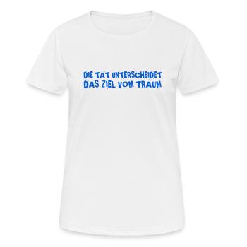 komm ins machen - Frauen T-Shirt atmungsaktiv - Weiß - Vorne - AI Model Female 172 dark (172cm)
