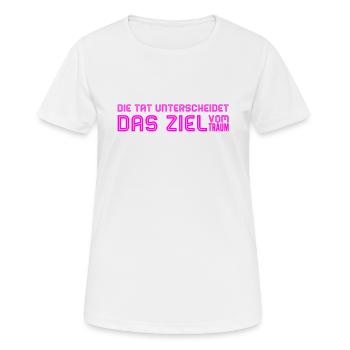 schreite zur Tat - Frauen T-Shirt atmungsaktiv - Weiß - Vorne - AI Model Female 172 dark (172cm)