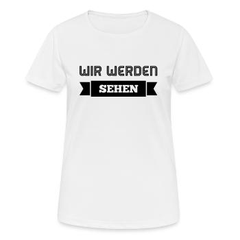 locker bleiben - Frauen T-Shirt atmungsaktiv - Weiß - Vorne - AI Model Female 172 dark (172cm)