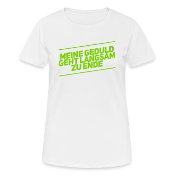 geduldig war gestern - Frauen T-Shirt atmungsaktiv - Weiß - Vorne - AI Model Female 172 dark (172cm)