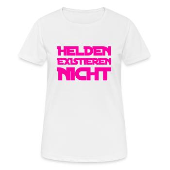 Helden waren gestern - Frauen T-Shirt atmungsaktiv - Weiß - Vorne - AI Model Female 172 dark (172cm)