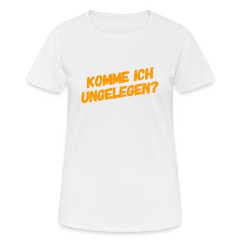 soll ich wieder gehen? - Frauen T-Shirt atmungsaktiv - Weiß - Vorne - AI Model Female 172 dark (172cm)