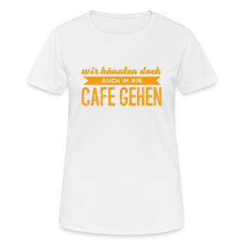 Lust auf einen Kaffee? - Frauen T-Shirt atmungsaktiv - Weiß - Vorne - AI Model Female 172 dark (172cm)