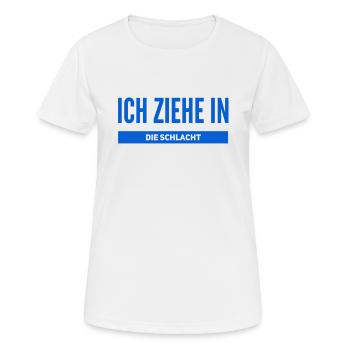 ich ziehe in die Schlacht - Frauen T-Shirt atmungsaktiv - Weiß - Vorne - AI Model Female 172 dark (172cm)