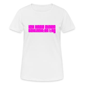 in mieser Stimmung - Frauen T-Shirt atmungsaktiv - Weiß - Vorne - AI Model Female 172 dark (172cm)