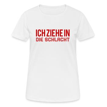 die Schlacht wartet - Frauen T-Shirt atmungsaktiv - Weiß - Vorne - AI Model Female 172 dark (172cm)