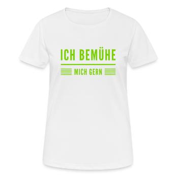 ich strenge mich richtig an - Frauen T-Shirt atmungsaktiv - Weiß - Vorne - AI Model Female 172 dark (172cm)