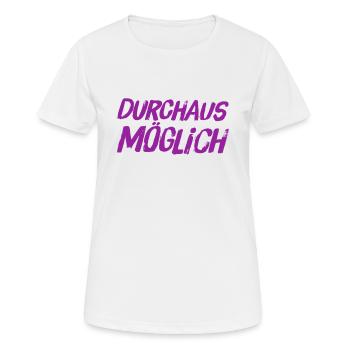 vielleicht - Frauen T-Shirt atmungsaktiv - Weiß - Vorne - AI Model Female 172 dark (172cm)
