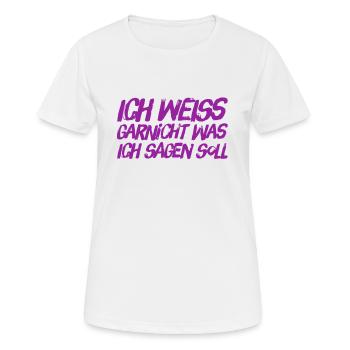 mir fehlen die Worte - Frauen T-Shirt atmungsaktiv - Weiß - Vorne - AI Model Female 172 dark (172cm)