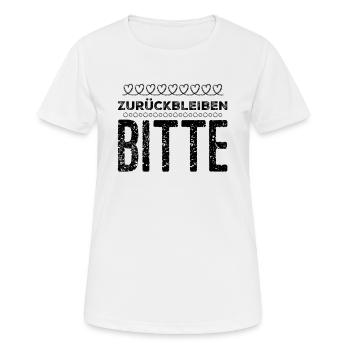 Vorsicht - Frauen T-Shirt atmungsaktiv - Weiß - Vorne - AI Model Female 172 dark (172cm)