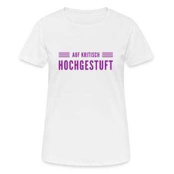 jetzt ist es kritisch - Frauen T-Shirt atmungsaktiv - Weiß - Vorne - AI Model Female 172 dark (172cm)