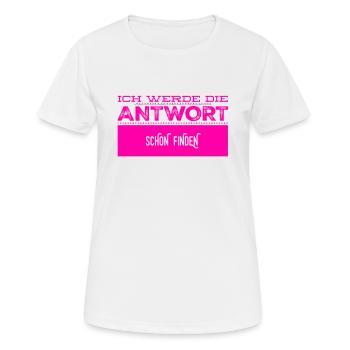 das Finden einer Antwort - Frauen T-Shirt atmungsaktiv - Weiß - Vorne - AI Model Female 172 dark (172cm)