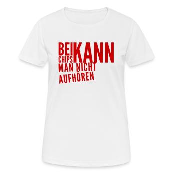 ich steh auf Chips - Frauen T-Shirt atmungsaktiv - Weiß - Vorne - AI Model Female 172 dark (172cm)