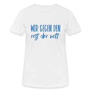 Teamwork - Frauen T-Shirt atmungsaktiv - Weiß - Vorne - AI Model Female 172 dark (172cm)