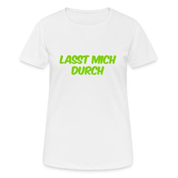 macht Platz - Frauen T-Shirt atmungsaktiv - Weiß - Vorne - AI Model Female 172 dark (172cm)