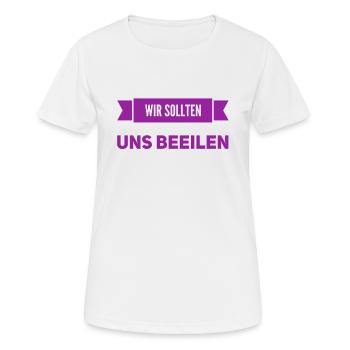 ich mache schnell - Frauen T-Shirt atmungsaktiv - Weiß - Vorne - AI Model Female 172 dark (172cm)
