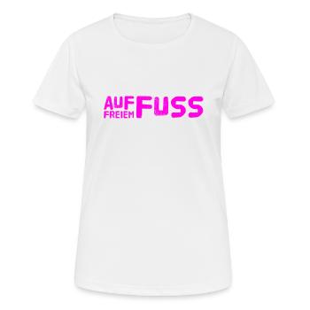 ich bin auf freiem Fuss - Frauen T-Shirt atmungsaktiv - Weiß - Vorne - AI Model Female 172 dark (172cm)