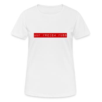 endlich frei - Frauen T-Shirt atmungsaktiv - Weiß - Vorne - AI Model Female 172 dark (172cm)
