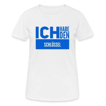 damit komme ich rein - Frauen T-Shirt atmungsaktiv - Weiß - Vorne - AI Model Female 172 dark (172cm)