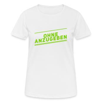 ich mag keine Angeber - Frauen T-Shirt atmungsaktiv - Weiß - Vorne - AI Model Female 172 dark (172cm)
