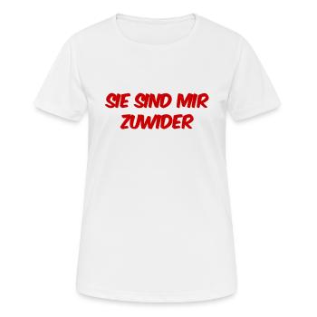 ich mag sie nicht - Frauen T-Shirt atmungsaktiv - Weiß - Vorne - AI Model Female 172 dark (172cm)