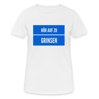 lass das grinsen - Frauen T-Shirt atmungsaktiv - Weiß - Vorne - AI Model Female 172 dark (172cm)