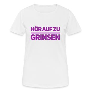 stop das grinsen - Frauen T-Shirt atmungsaktiv - Weiß - Vorne - AI Model Female 172 dark (172cm)