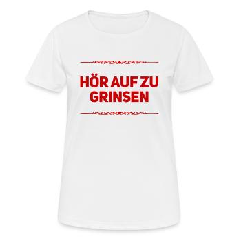 dein grinsen nervt - Frauen T-Shirt atmungsaktiv - Weiß - Vorne - AI Model Female 172 dark (172cm)