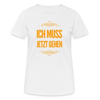 ich schwing die Hufe - Frauen T-Shirt atmungsaktiv - Weiß - Vorne - AI Model Female 172 dark (172cm)