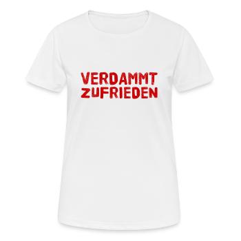ich lebe ein zufriedenes Leben - Frauen T-Shirt atmungsaktiv - Weiß - Vorne - AI Model Female 172 dark (172cm)