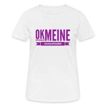 Zeit für Hausaufgaben - Frauen T-Shirt atmungsaktiv - Weiß - Vorne - AI Model Female 172 dark (172cm)