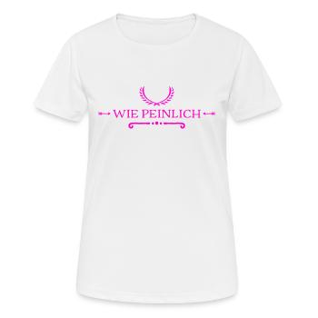 ist euch das nicht peinlich? - Frauen T-Shirt atmungsaktiv - Weiß - Vorne - AI Model Female 172 dark (172cm)