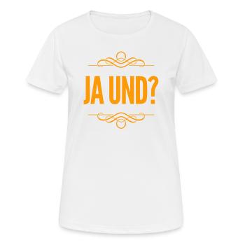 was willst du? - Frauen T-Shirt atmungsaktiv - Weiß - Vorne - AI Model Female 172 dark (172cm)