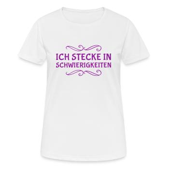das ist hart - Frauen T-Shirt atmungsaktiv - Weiß - Vorne - AI Model Female 172 dark (172cm)