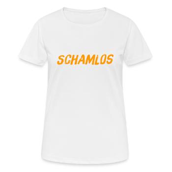 ich spüre keine Scham - Frauen T-Shirt atmungsaktiv - Weiß - Vorne - AI Model Female 172 dark (172cm)