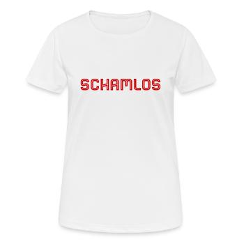 Scham ist nicht mein Ding - Frauen T-Shirt atmungsaktiv - Weiß - Vorne - AI Model Female 172 dark (172cm)