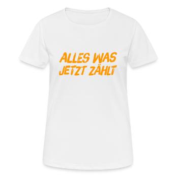 das ist mir wichtig - Frauen T-Shirt atmungsaktiv - Weiß - Vorne - AI Model Female 172 dark (172cm)
