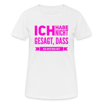 ich kann nicht lachen - Frauen T-Shirt atmungsaktiv - Weiß - Vorne - AI Model Female 172 dark (172cm)