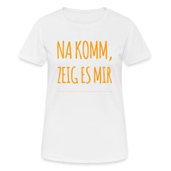 zeig es mir - Frauen T-Shirt atmungsaktiv - Weiß - Vorne - AI Model Female 172 dark (172cm)