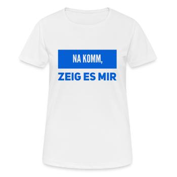 zeig es mir - Frauen T-Shirt atmungsaktiv - Weiß - Vorne - AI Model Female 172 dark (172cm)